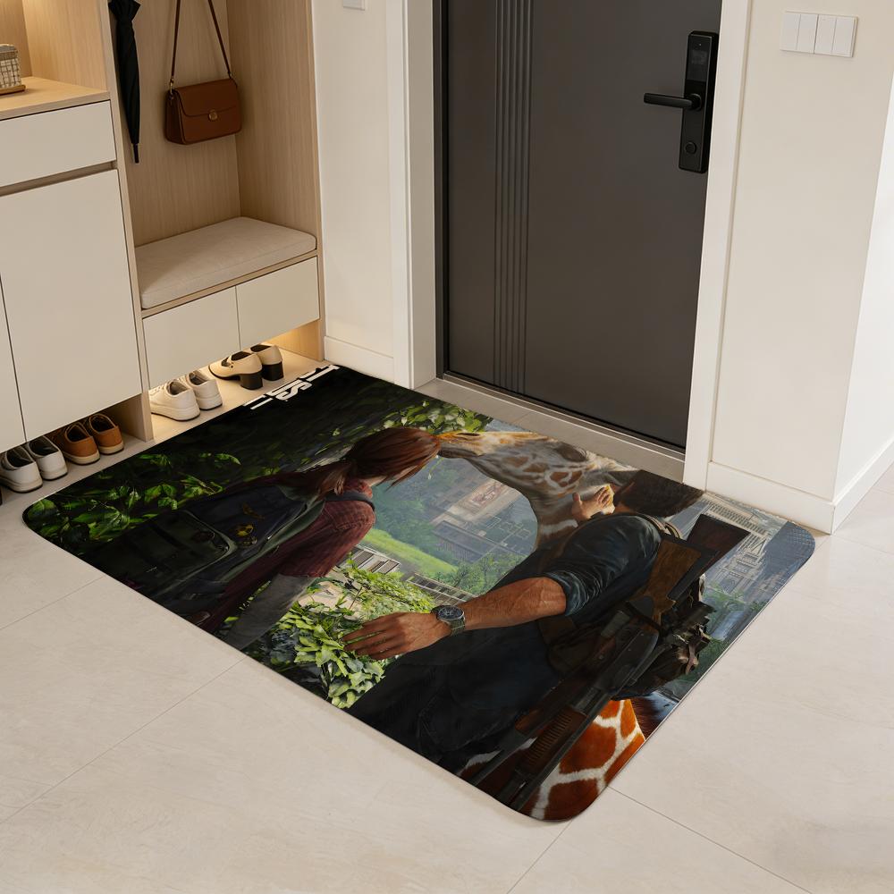 

Quirky P-Paul Frank Floor Mat Flannel Door Mat Non-Slip Absorbent Washable Indoor Home Rug 40x60cm