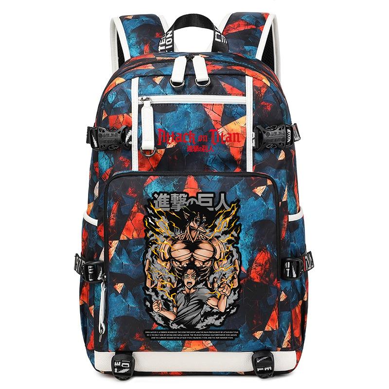 Attack On Titan Anime Print Student Backpack Large Capacity Casual Daypack for Boys Girls School Travel
