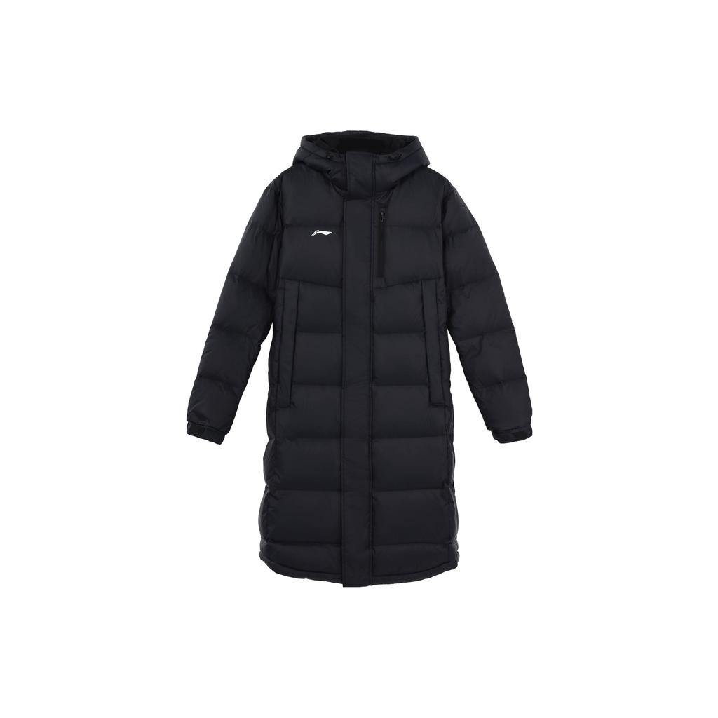 Li-Ning Long Hooded Jacket With Letter Logo Print Unisex Jackets Black AYMS005-1