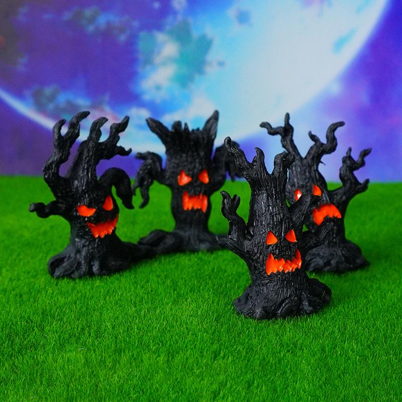 Gruseliger Baum, gruseliger Horror-Baum, Gesicht, Rinde, Dämonenfigur, Tischdekoration, für drinnen und draußen, Halloween-Dekoration für Partys, Spuk