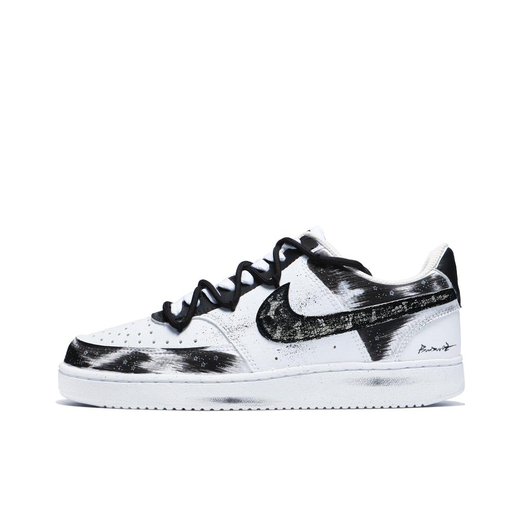 Nike Court Vision 1 Low Top Skateboard Shoes Men's Black White CD5463-100(team156-3.0)