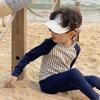 Kids' Korean Style Striped Baseball Swimsuit Set