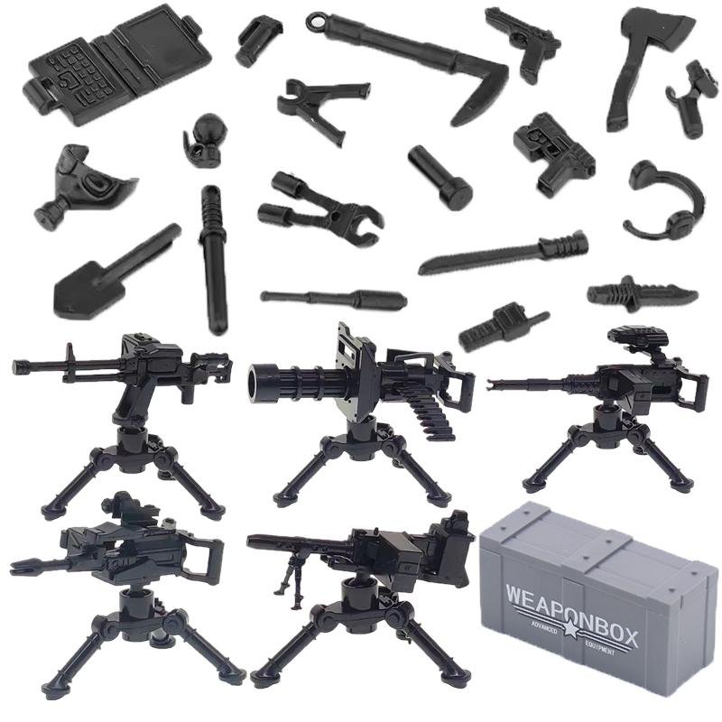 Military Building Set USA Army Figure Soldi Roadblock Sentry Post Mortar Sandbag Weapons Box 7061A Mini Brick Gift Toy K040