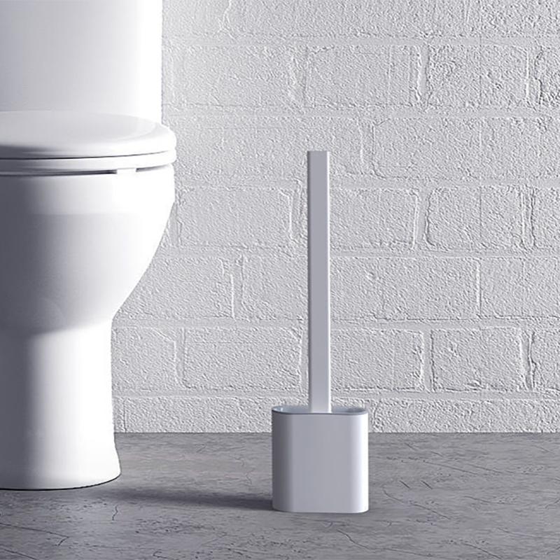 Toilet Brush with No Dead Ends Multi-function with Base Household Dormitory Toilet Brush Wall-mounted Silicone Soft Hair Cleaning Brush Set