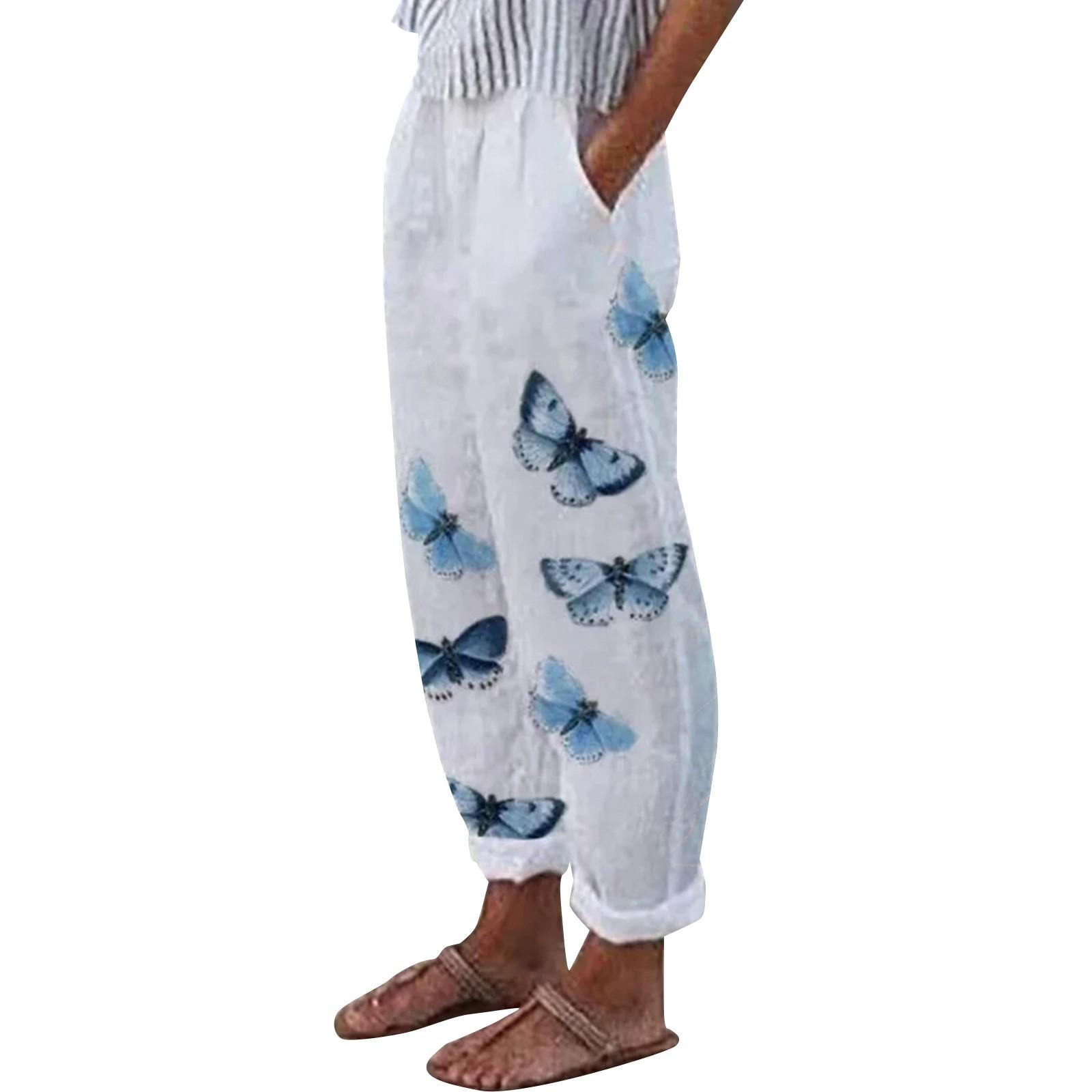 

Повседневные брюки Omen с карманами и эластичной резинкой на талии, свободные длинные брюки, брюки S небесно-голубой