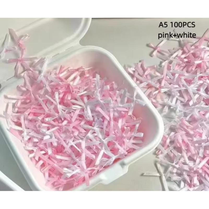 100pc 3cm Mini Ribbon Bows Flower for Sewing Appliques Crafts Decoration Hair Accessories Wedding Gift Box Ornament Supplies