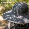 Wide Brim Sun Hat with 2 Solar Fan UV Protection Bucket Hat with Neck Flap And Face Guard 3 Speed Adjustable Fan Hat for Outdoor Fishing Camping