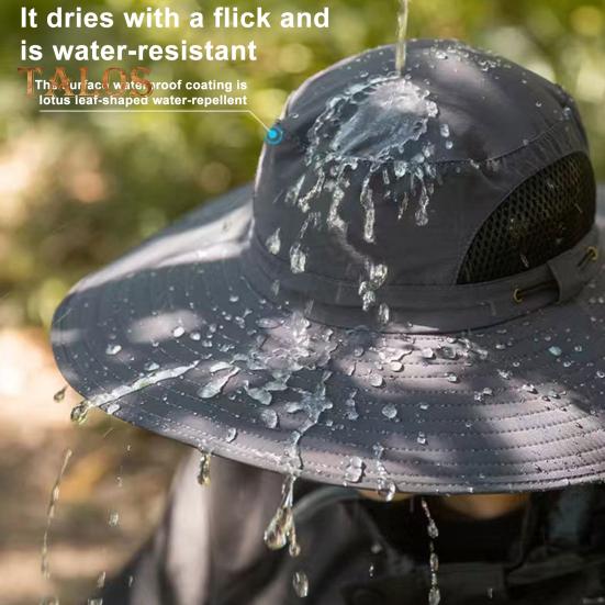 Wide Brim Sun Hat with 2 Solar Fan UV Protection Bucket Hat with Neck Flap And Face Guard 3 Speed Adjustable Fan Hat for Outdoor Fishing Camping