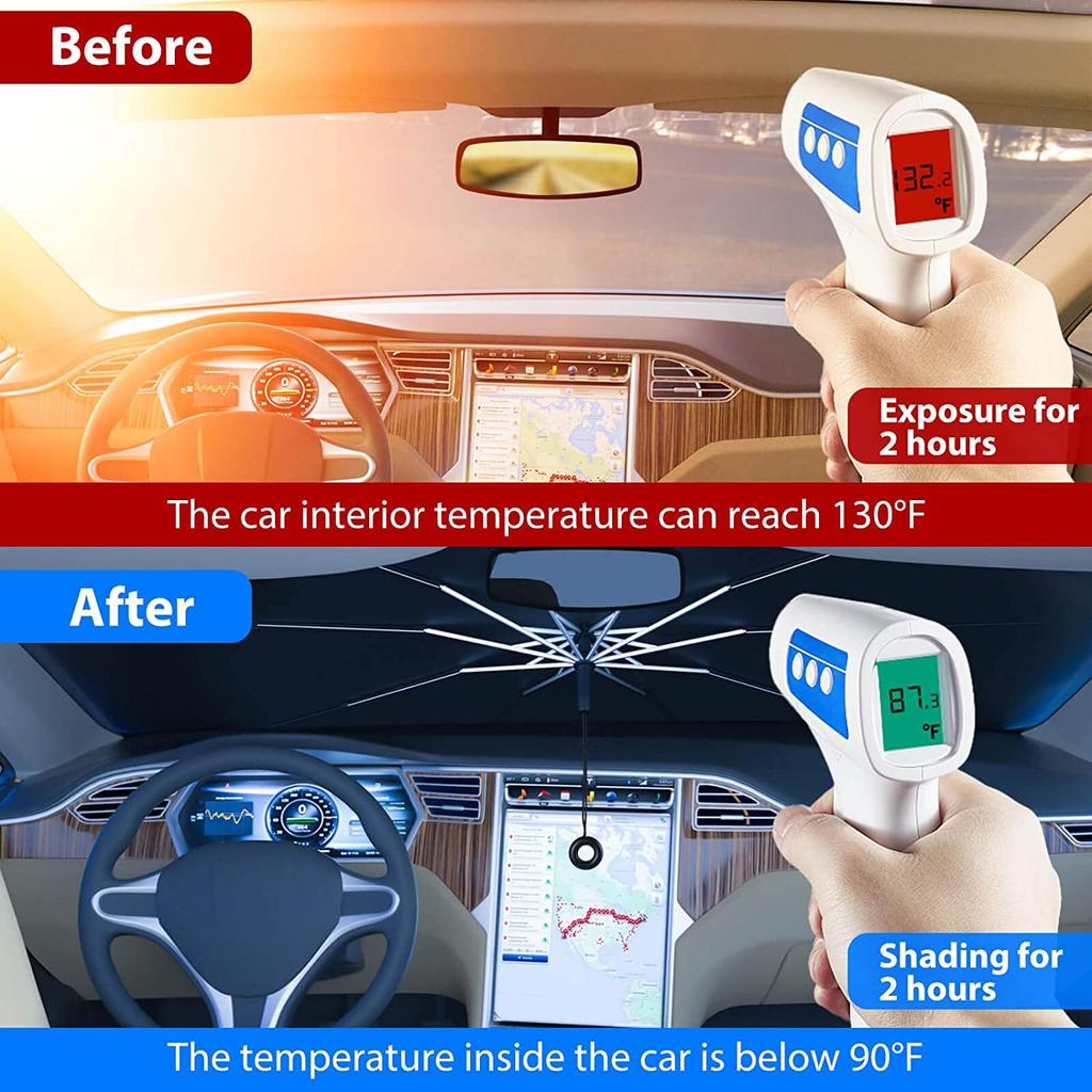 Car Parasol Inside The Front Windshield Sunscreen Sunshade Artifact Car Sunscreen Insulation Sunshade Portable Storage