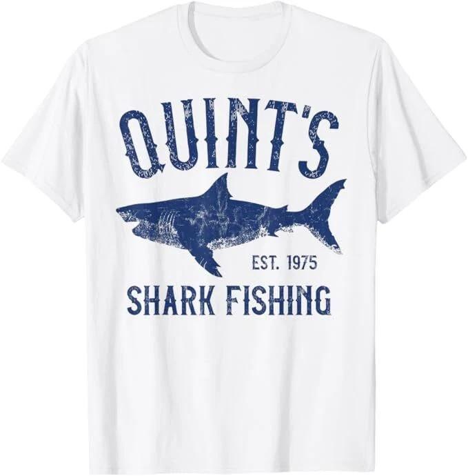 Vintage Quint s Shark Fishing 1975 Retro T-Shirt, Size S-5XL S разноцветный