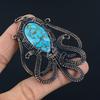 Copper Turquoise 999 Copper Wire Wrapped Pendant, Handmade Pendant Gemstone Jewelry, Gifts For Wife Brand New Pendant