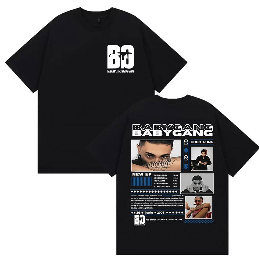 

Rapper Baby Gang Tour 2025 Merch T Shirts Men s Retro Style Gothic Short Sleeve T-shirt Hip Hop Clothing Oversized Cotton Tsh... 5XL різнокольоровий