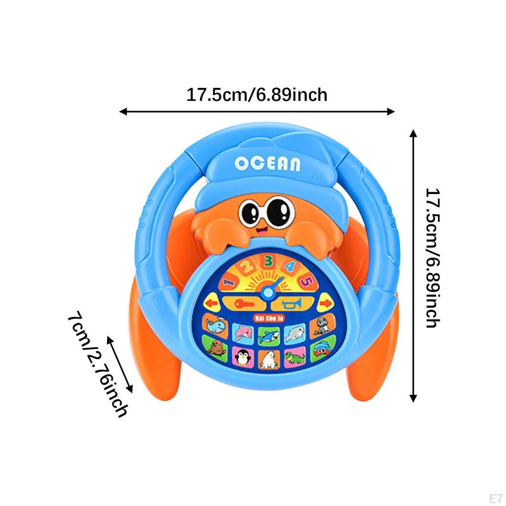 Kids Steering Wheel Toy Sensory Cute with Music Driving Controller Holder Stand for