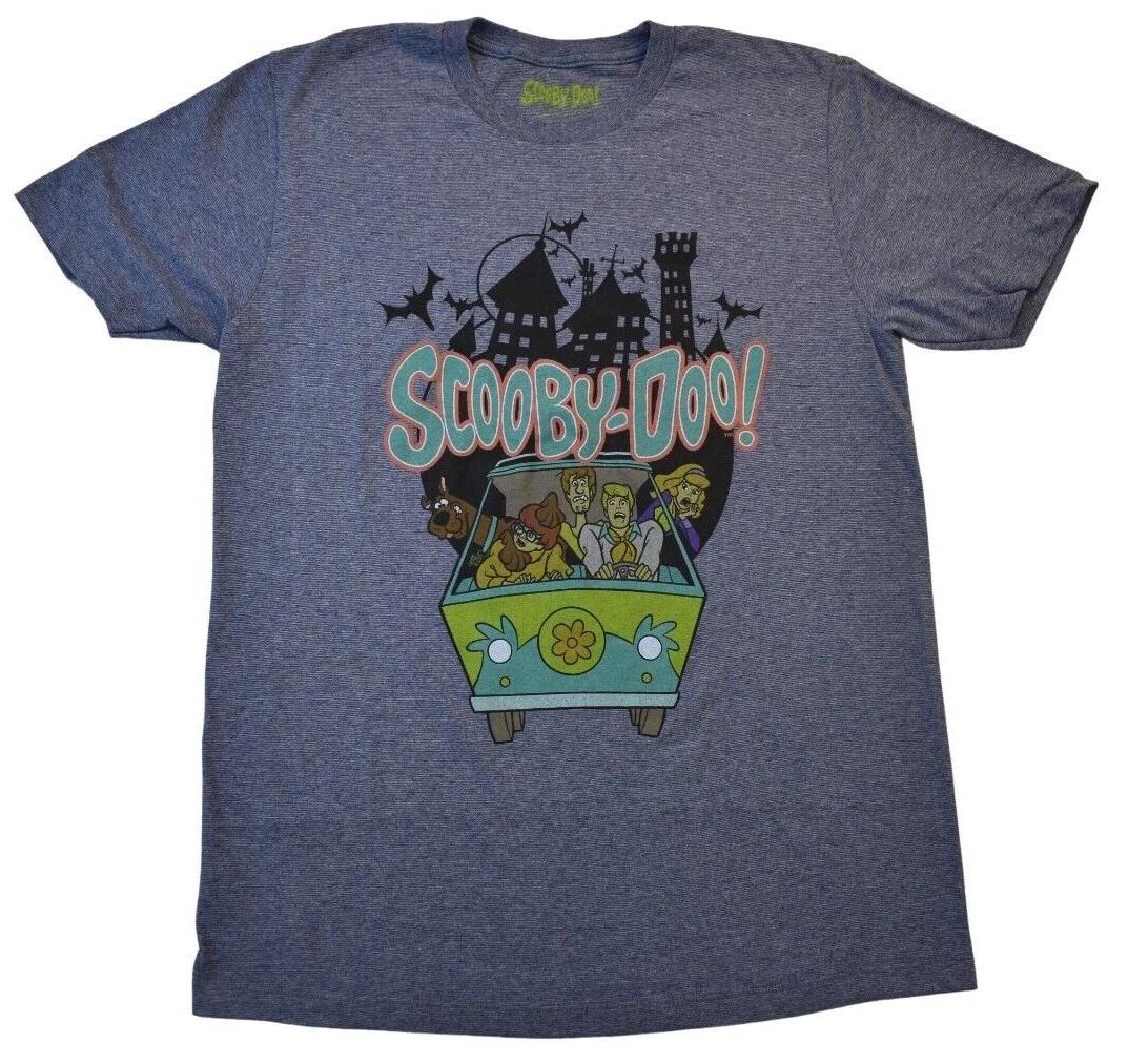Scooby Doo! Mens Full Gang In Mystery Machine Running Scared Shirt New S-XL M