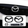 For Mazda 5 Logo Plastic 14cm Car Front Trunk Emblem Buckle Steering Wheel Badge 3D Replaced Sticker Rear Refitting Decoration