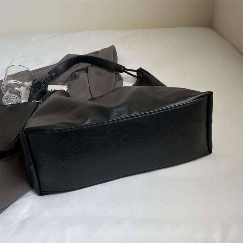 Large Capacity PU Leather 2 Pcs/set Shoulder Bags For Women Winter Trend Female Underarm Bag Lady Handbags Tote Bag KTY