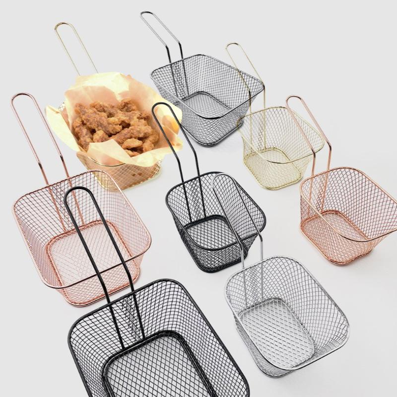 Pommes Frites Korb Tragbar Edelstahl Pommes Mini Frittierkorb Sieb Fritteuse Küche Kochkorb Sieb Zubehör