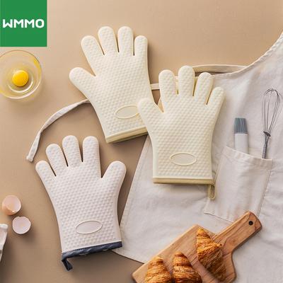 Luvas de forno anti-escaldantes WMMO com isolamento de silicone espesso, antiderrapantes e resistentes a altas temperaturas, luvas de cozimento para forno de cozinha
