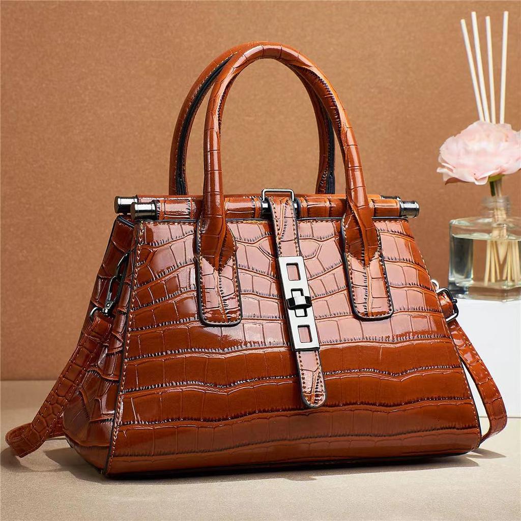 Krokodilmuster Damen Einkaufstasche Helles Leder Große Schulter Messenger Bag Modedesigner Lackleder Damen Handtasche