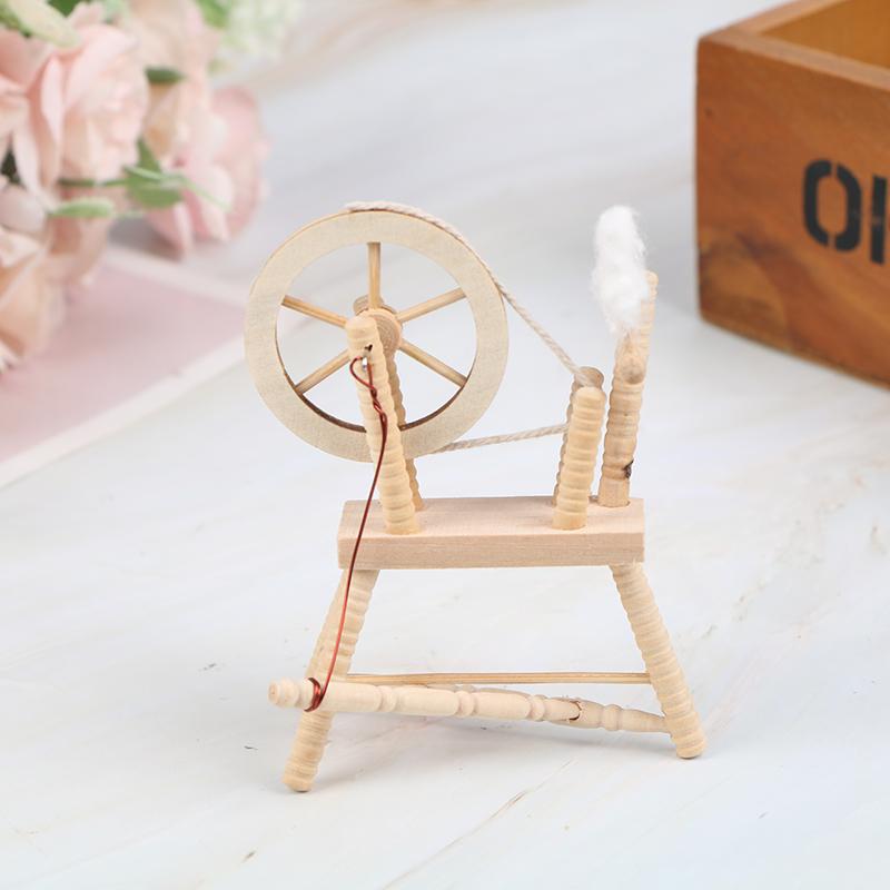 

Toys Dollhouse Miniature Wheel Spinning Furniture Accessories Model Wooden 1/12 High Quality Durable Material Easy to Use