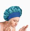 Shower Wide Brim Elastic Satin Hair Care Cap - Women's Sleep, Salon, and Shower Use