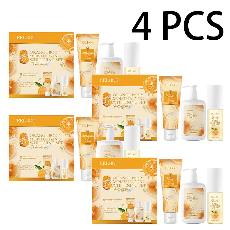 EELHOE Orange Body Moisturizing & Whitening Fragrance Gift Set Gentle Emollient Hydrating Moisturizing Skin Care Set