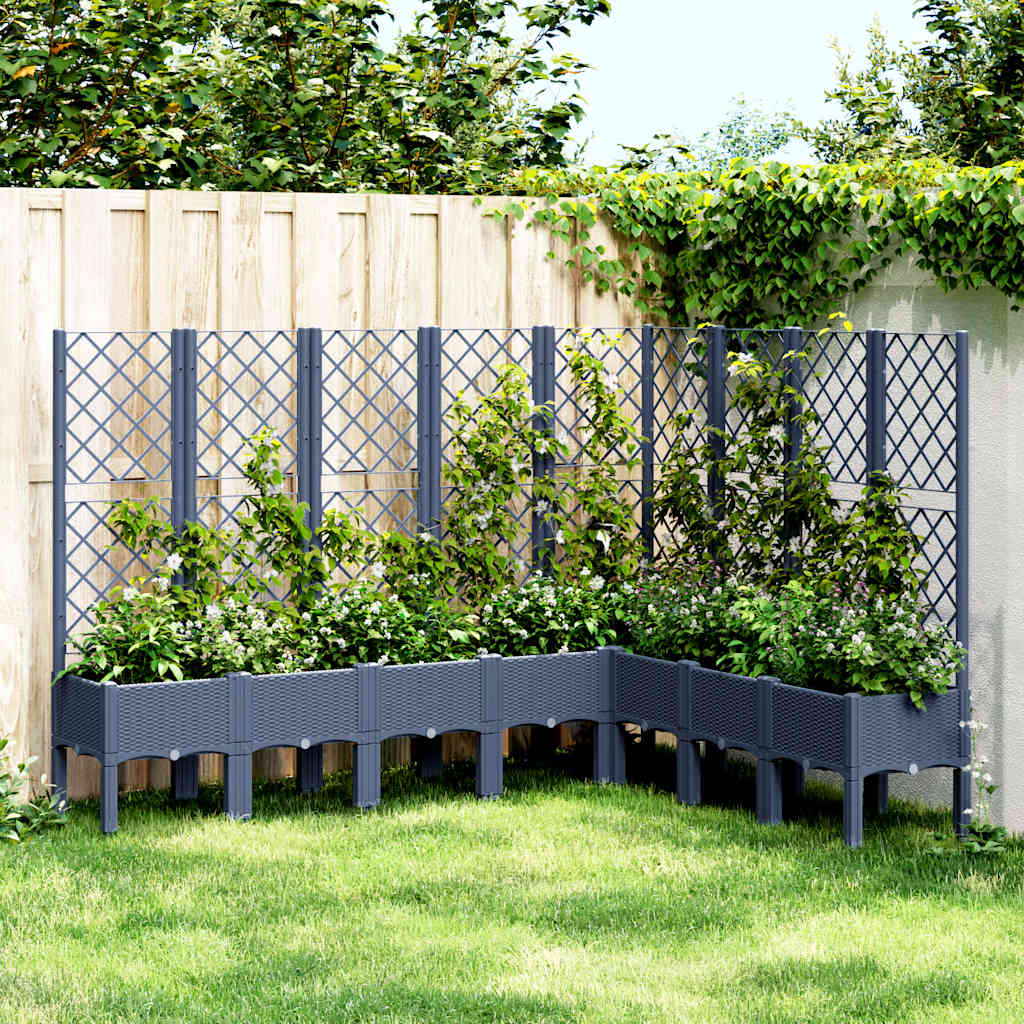 Planter with Trellis Blue Gray 200 X 160 X 142 Cm PP