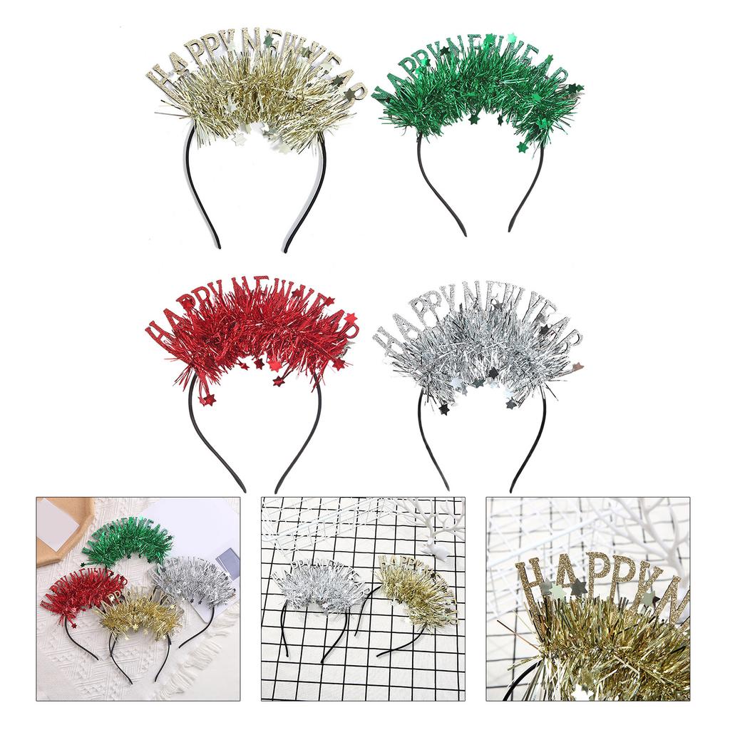 New Year Party Cool Costume Headband Christmas Headwear Photo Props Tinsel Karaoke Party Headwear Cosplay Accessories