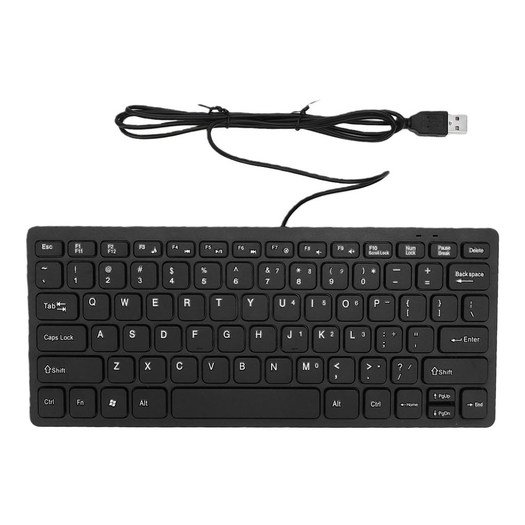 USB Wired Keyboard 78 Keys Compact Silent Keyboard for PC Laptop Tablets Desktop Computer