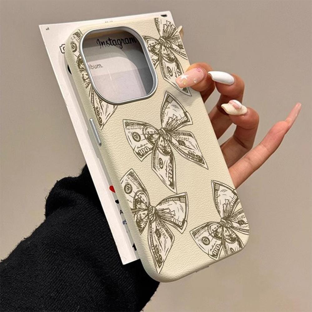 Retro Money Bow Phone Case For Redmi 13C 14C 15C 4G For Redmi Note 13 14 12 Pro+ 11 Pro 5G Protective Lychee Bumper Back Cover