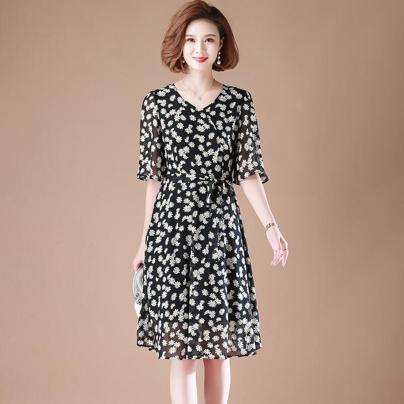 Women s V-Neck Chiffon Long Dress XXL