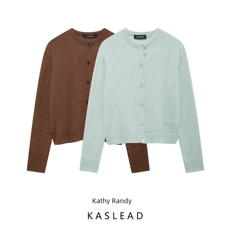 Kaslead New Arrival Women's Clothing Fashion Style Stylish Simple and Versatile Casual Thin Needle Knitting Outwear 5536124