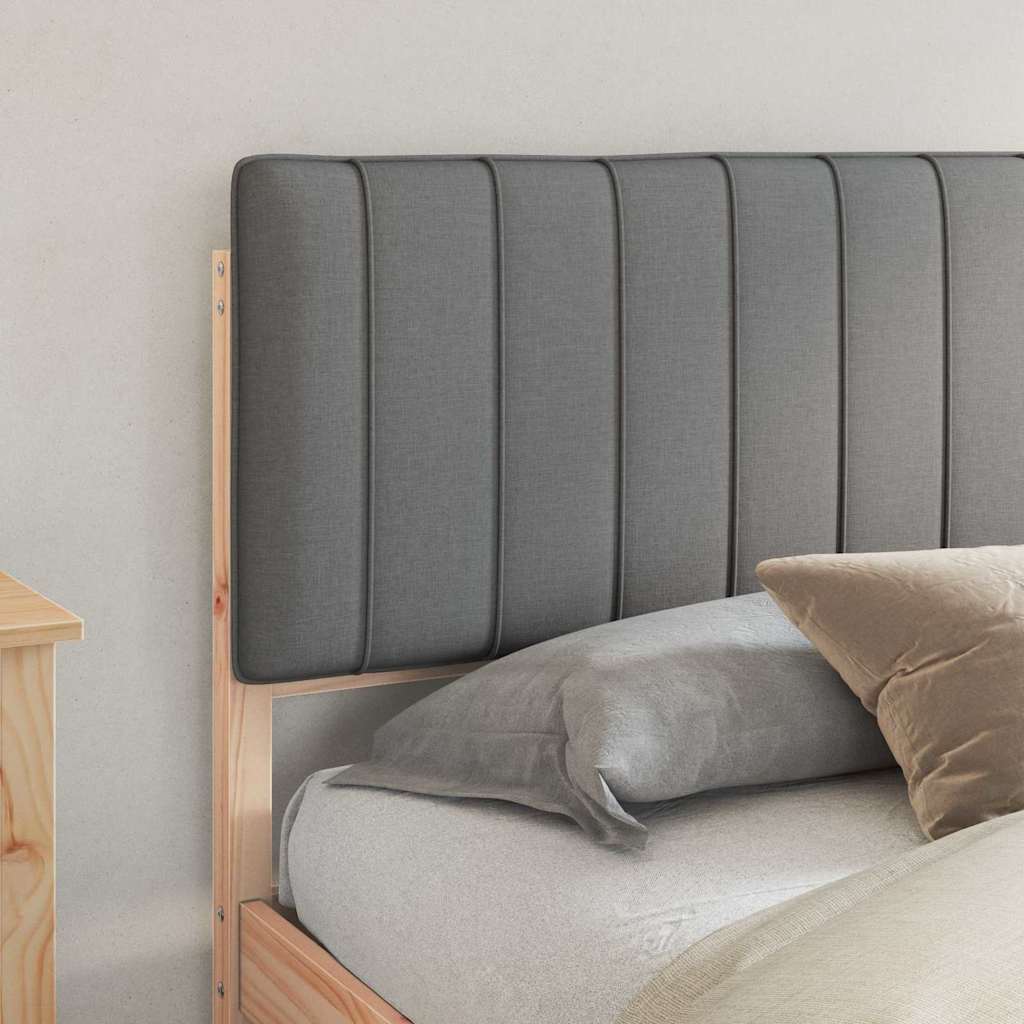 Bed Frame with Upholstered Headboard Light Grey 180 x 200 cm