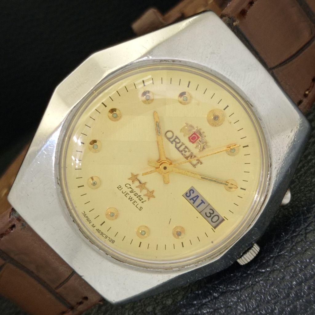 

АВТОМАТИЧЕСКИЕ 46941 ВИНТАЖНЫЕ ORIENT CRYSTAL ЯПОНИЯ МУЖСКИЕ ОРИГИНАЛЬНЫЙ ЦИФЕРБЛАТ ЧАСЫ a701891-5 R207-a701891