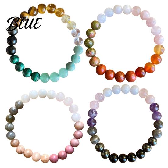 Wear-resistant Bracelet Women Elastic Rope Faux Tiger Eye Stone Non-fading
