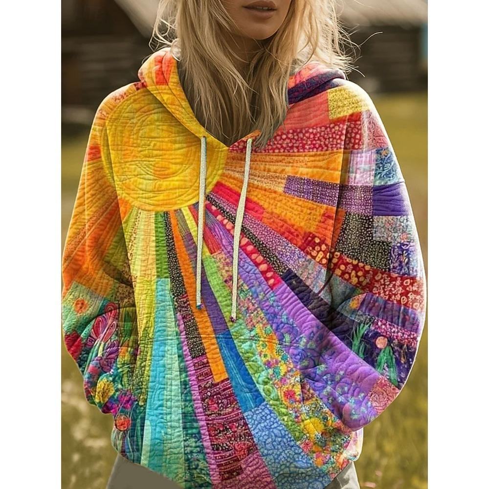 Women's Hoodies 3D Print Graphic Rainbow Casual Boho Casual Sweatshirts Pullovers Streetwear Women's Clothing Fall