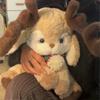 Gute Nacht Hirsch Plüschtier mit großem Geweih - Geschenk für Kinder 55cm