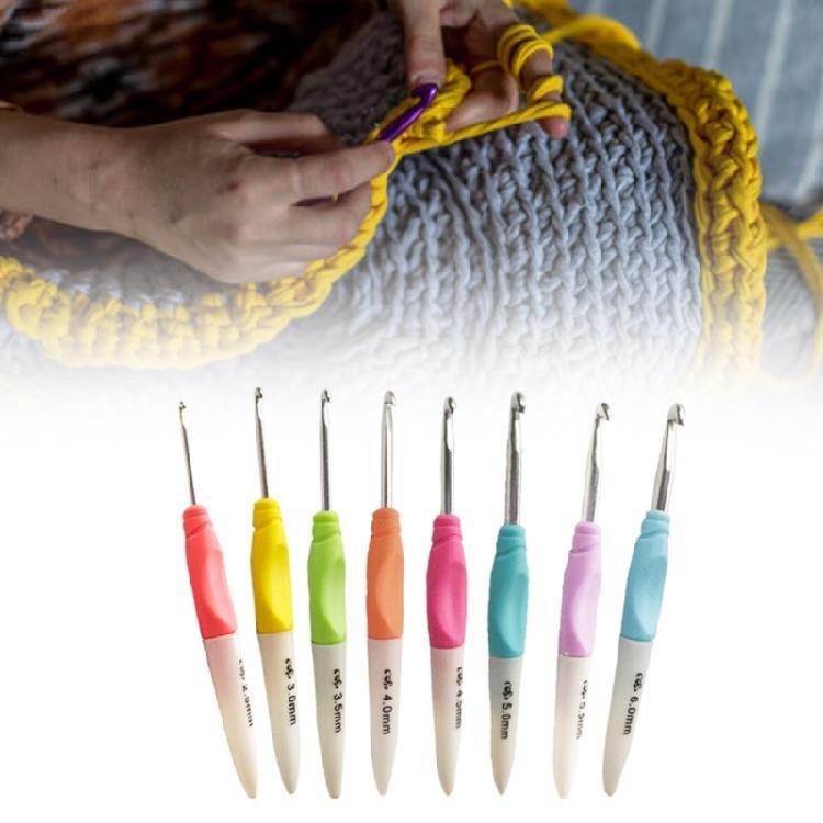 8Pcs Ergonomic Crochet Hook for Beginner Crochet Hobbyist Weaving Crocheting Knitting Crochet Hook Needle 2.5mm-6mm