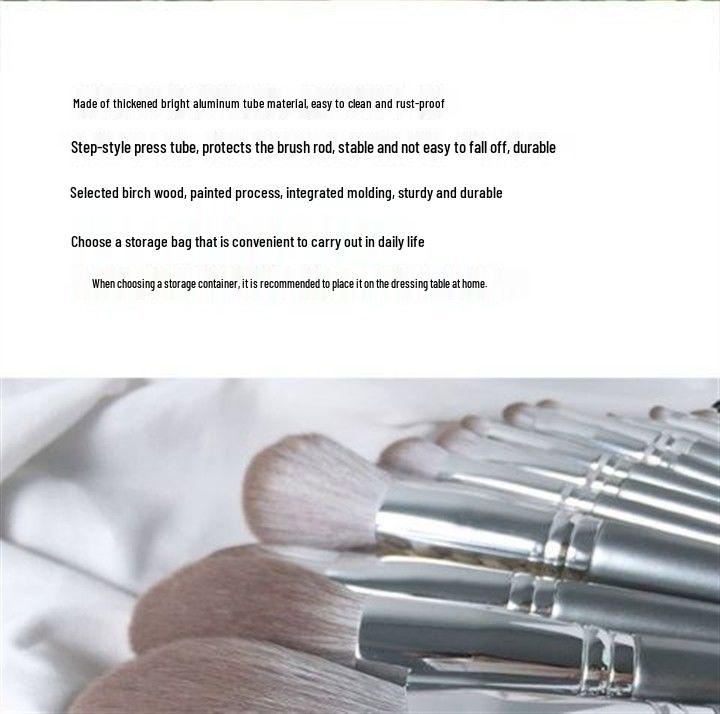 14-Piece Soft Makeup Brush Set: Includes Powder, Blush, Highlighter, and Eyeshadow Brushes in Portable Colors.