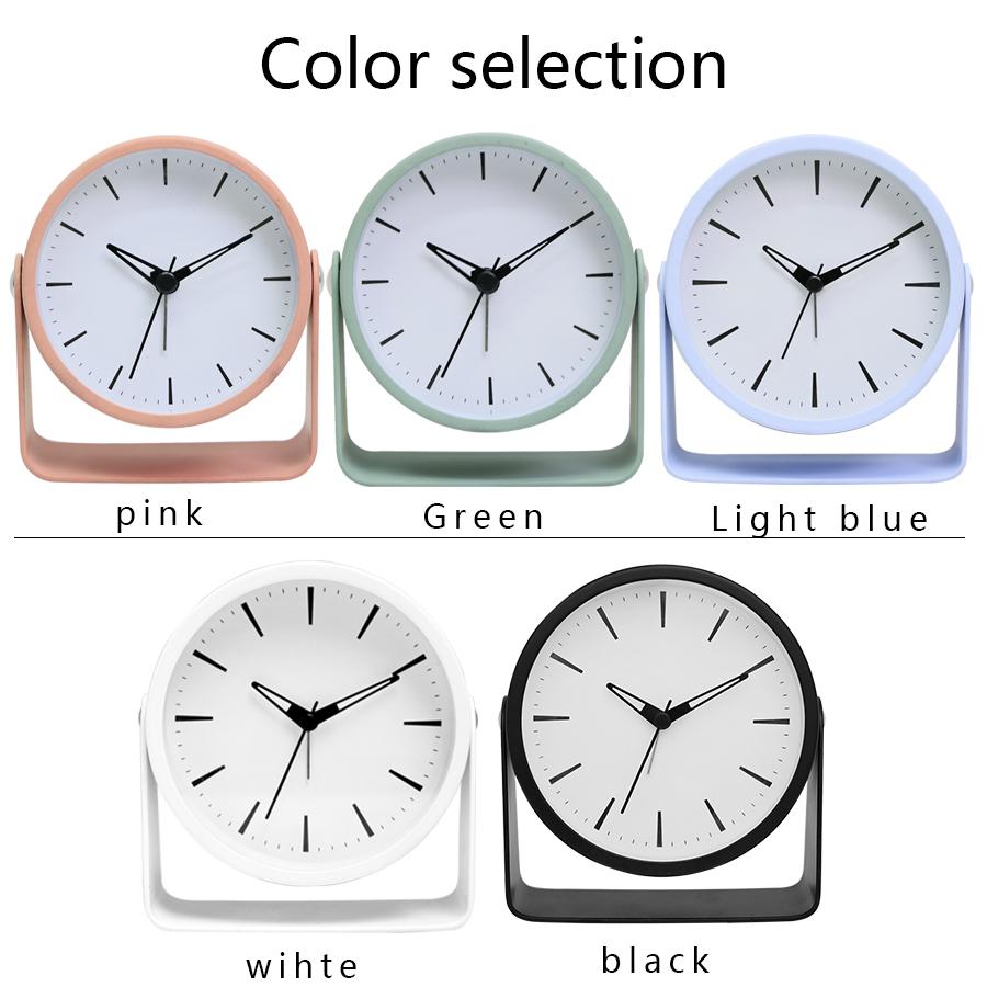 1pc 4.5 inch metal rotating quartz alarm clock, simple desktop silent clock, suitable for home and office decoration