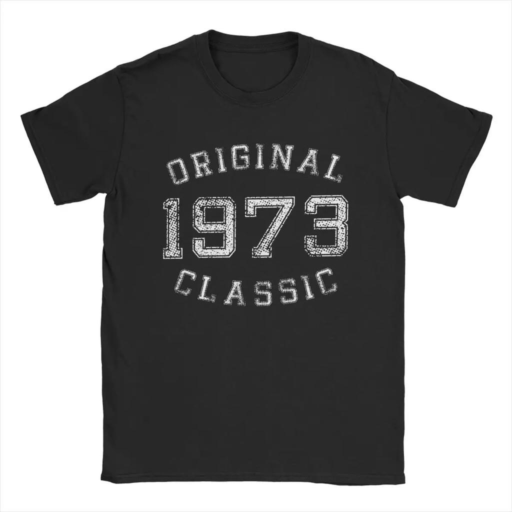1973 T Shirts Vintage Daily Cool Leisure Versatile Casual Men Women Cool Harajuku Short Sleeve Cotton Summer Fashion Unisex Tops