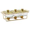 Food Warmers Trays 3 Grid Buffet Warmer Pot for Hotel Wedding 1.3L