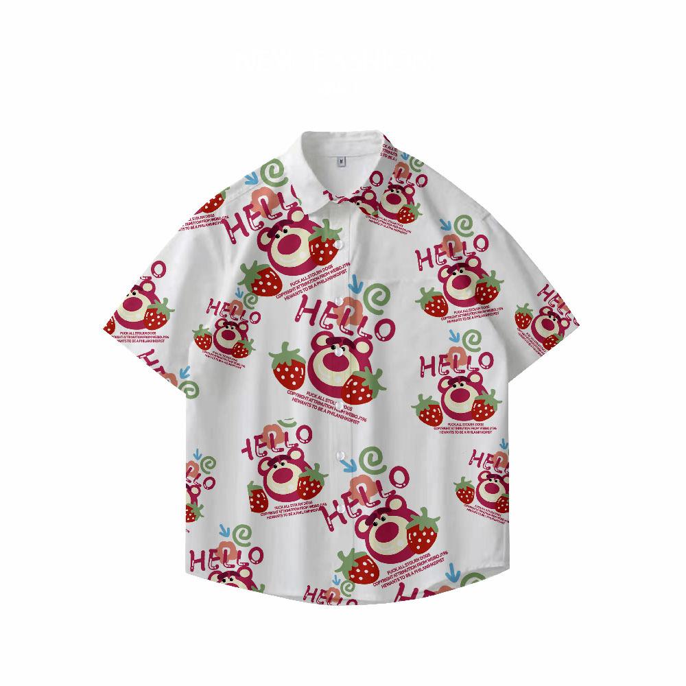 Summer 3D Printed Short Sleeve Flower Shirt Men'S Vintage Hawaiian Beach Casual Loose Men'S Large Size Shirt