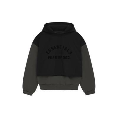 Nylon Fleece Hooded Sweater Ink/Jet Black Men Tops 202SP244320F