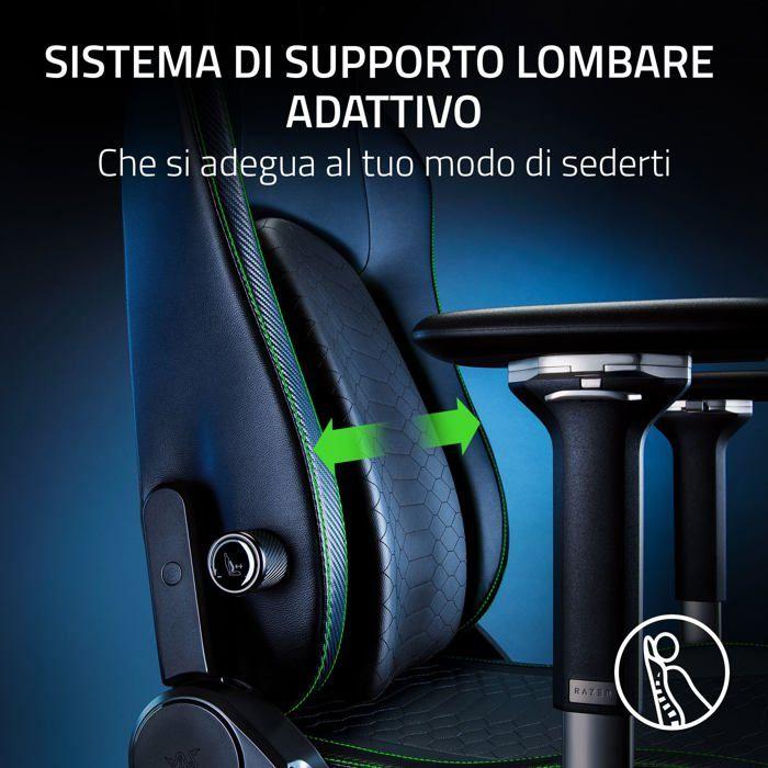 Razer Iskur V2 Gaming Chair - Adaptive Lumbar Support - High-Quality PU Synthetic Leather - Black