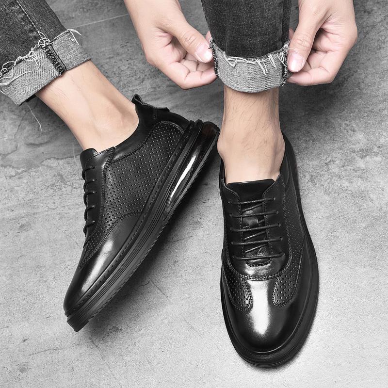 Модные мужские кроссовки из натуральной кожи для скейтбординга — фото 3