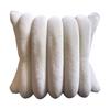 Ultra Soft Rabbit Faux Fur Pillow Cover With 3D Wide Stripe Design For Living Room Bedroom Decor