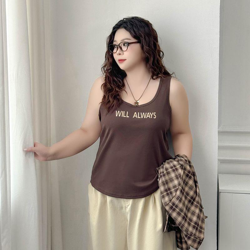 

Одежда для женщин больших размеров [Комплект для релаксации Maillard] Одежда для ранней осени Рубашки в клетку с длинным рукавом и майка Комплект из двух предметов Coffee-Vest 8xl