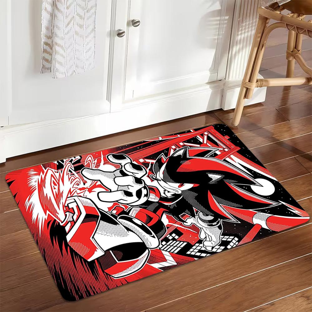 Sonic The Hedgehog Comic Art Print Decoration,Carpet,Living Room,Bedroom, Non-slip,Square rug