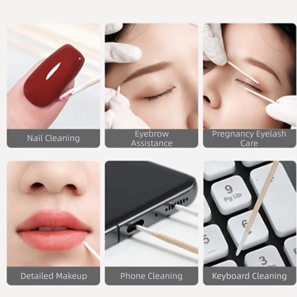200 pcs Precision Pointed Tip Cotton Swabs Disposable Makeup Applicators Makeup Eyeliner Correction